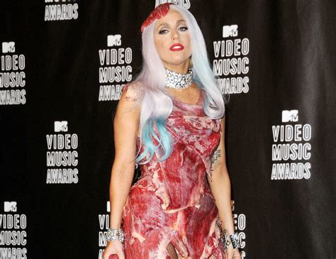 lady gaga wearing meat|lady gaga flank steak.